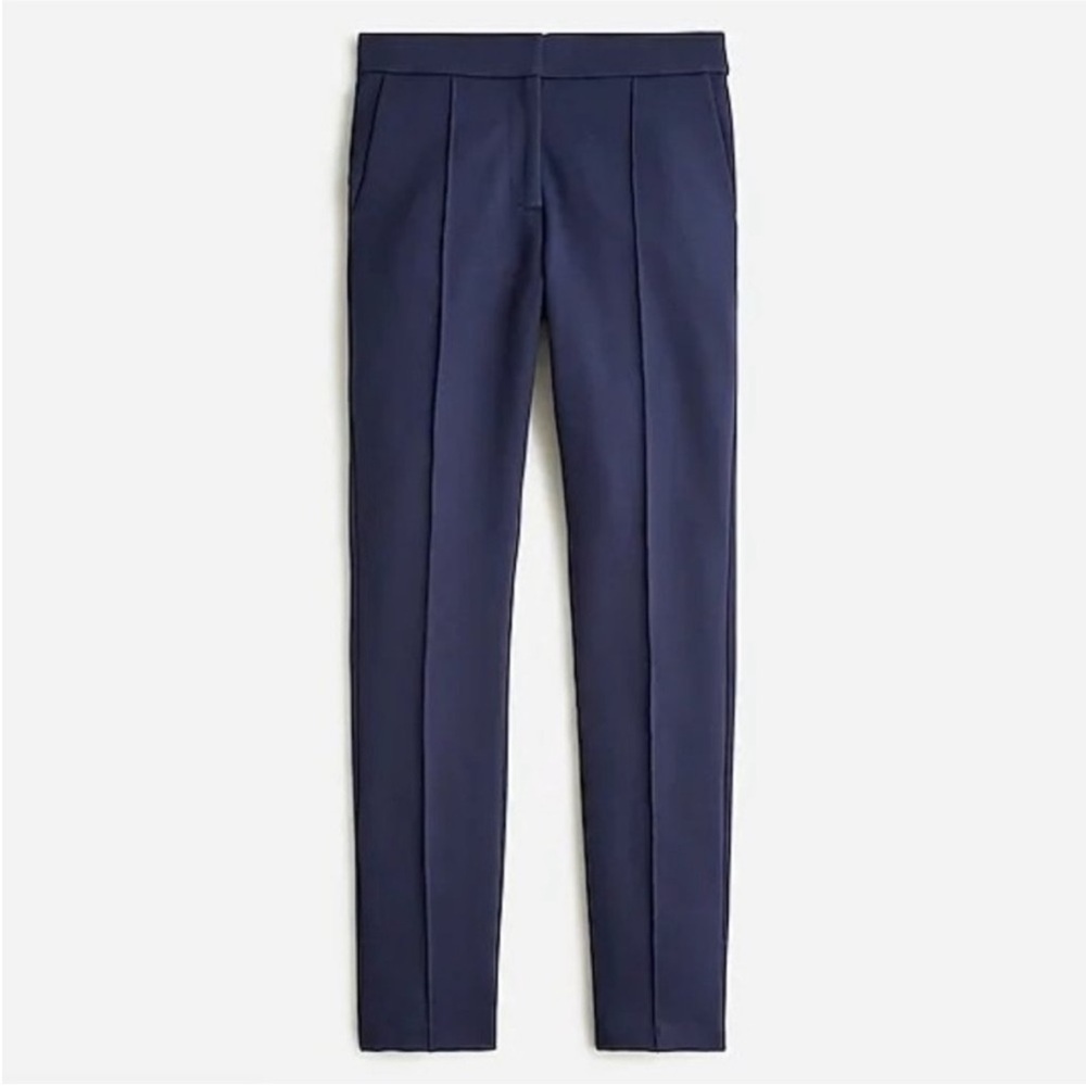 J.Crew Italian Ponte Skinny Trouser Pants Navy Blue Size 4 Mario Bellucci